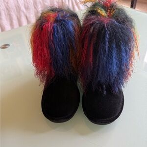 BearPaw Multicolor Furry Boots